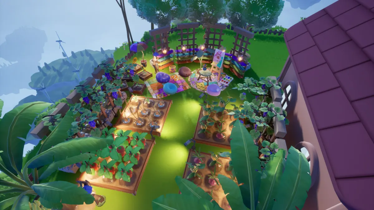 Garden beds full of crops on a player's island
